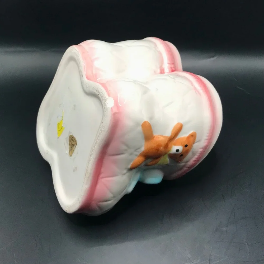 Vintage Nancy Pew Baby Booties Ceramic Planter Nursery Cottagecore Kitschy MCM
